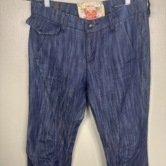 New London Amoureusement Anthony Frym Y2K Dark Wash Slight Flare Sz 29 (30x33.5) - Picture 3 of 16